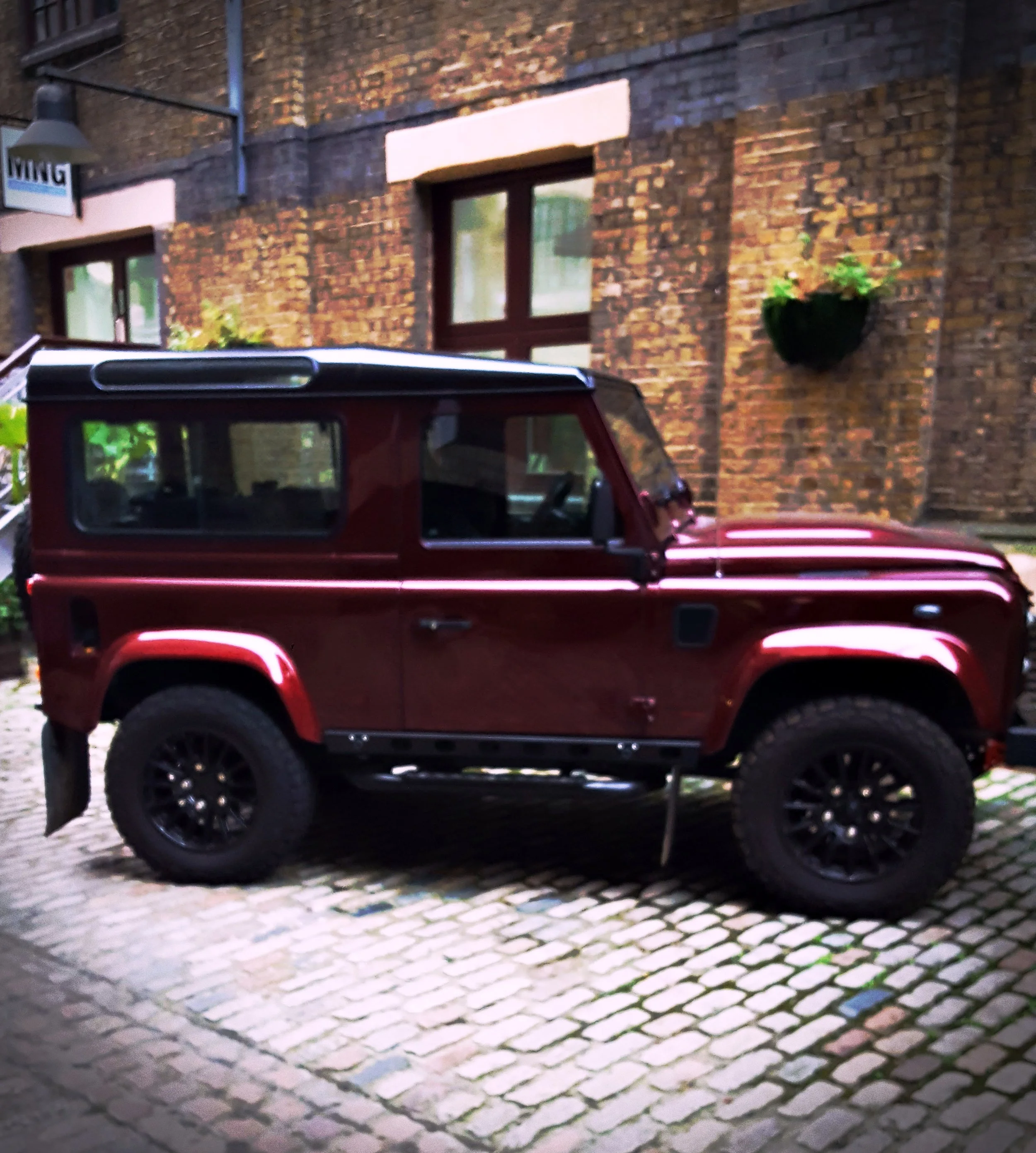 Deep candy red Defender. Yes please