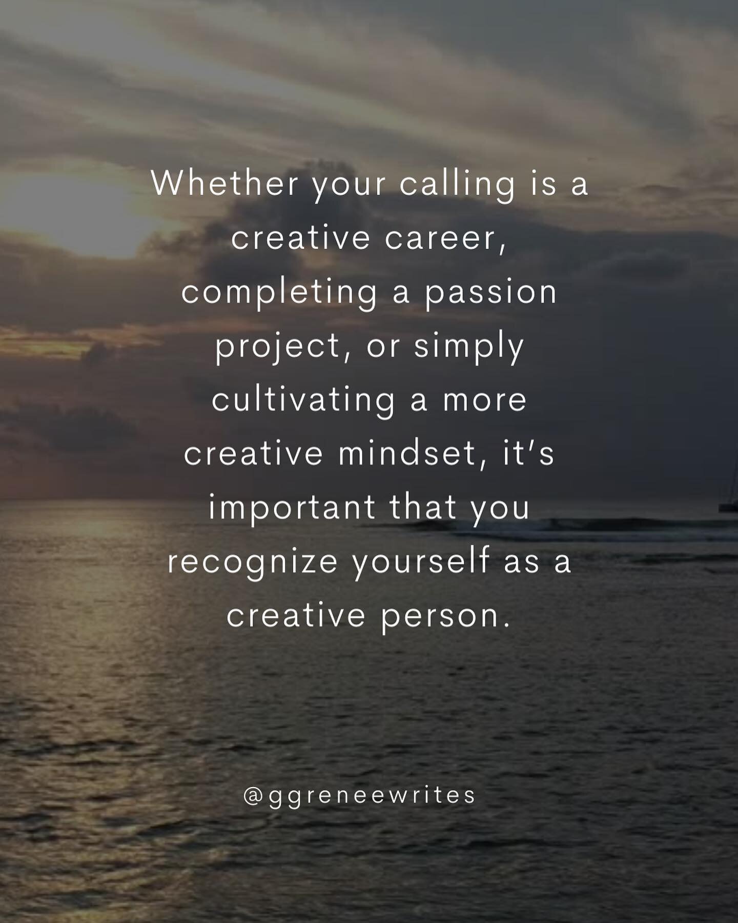 Your creative callings are clues to your potential. Whether your calling is a creative career, completing a passion project, or simply cultivating a more creative mindset, it&rsquo;s important that you recognize yourself as a creative person. Giving 