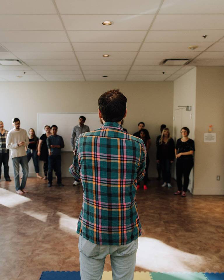  Andrew teaching at Globe Theatre School (Regina). Photography by JL Photo. 2018. 