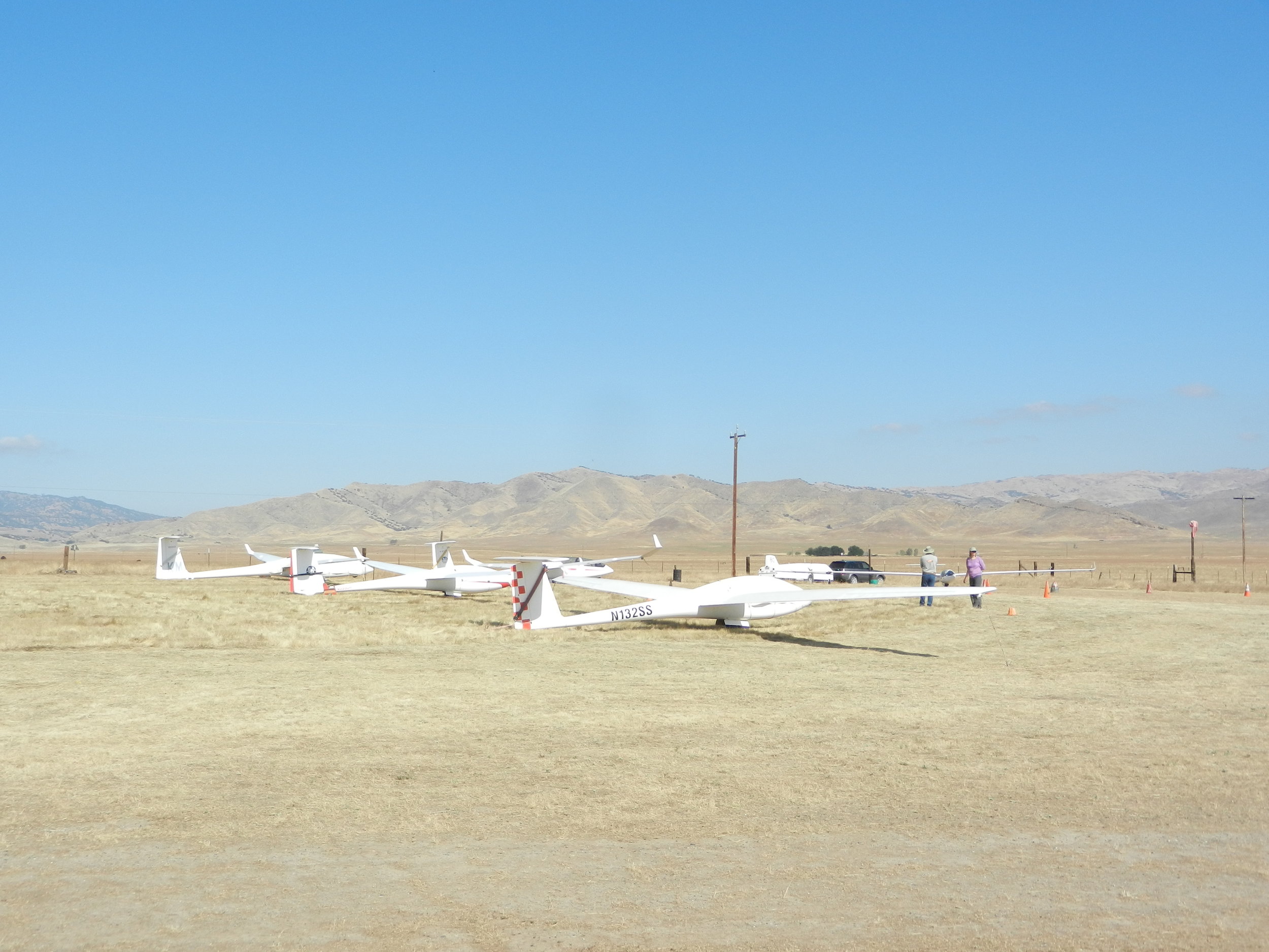 The flight line starts to form as glider arrive and are assembled 
