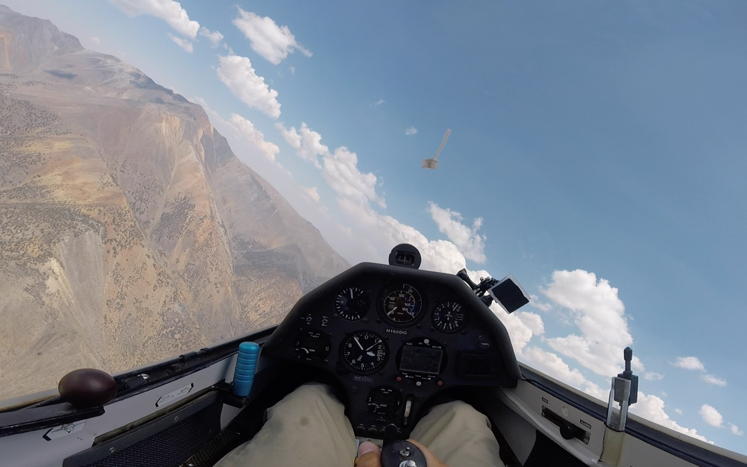 Climbing through 13,000 ft., looking up at White Mountain Peak on arrival to the Whites from the North