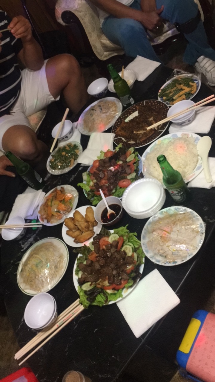 Typical Vietnamese party spread.