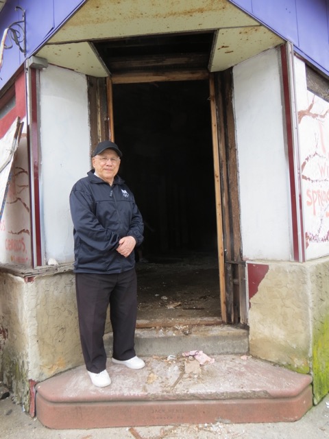 Tony Virgilio, Nick’s Brother at the doorway of the NVHA Writers House as it is being restored and remodeled and Tony anticipates fulfilling his dream of a Writers House named after his brother, Nick.