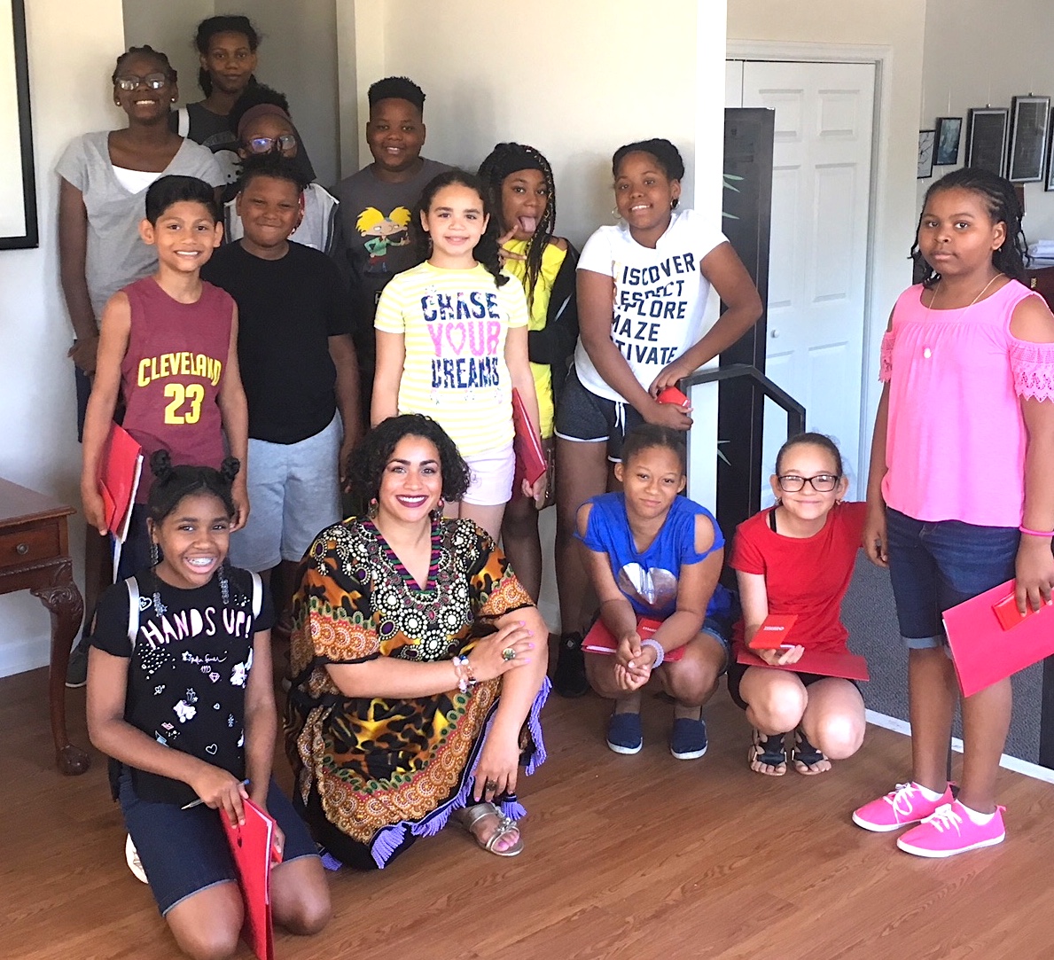 Camden Mighty Writers with Program Manager Vanessa Malave.