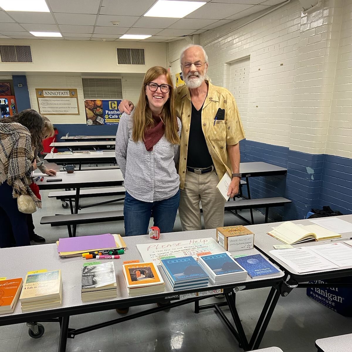 Come on down to the Collingswood book festival, which is being held in the Collingswood high school due to the weather today. We have plenty of books available and will be writing haiku together!