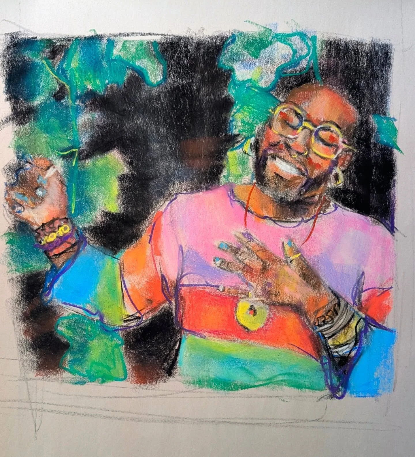 Sketch from a Still from the Daydream video from @deshawnjenkins.official from a few weeks ago from their new album coming out from the depths of the Journey they've been on from all time. 

That was an exercise to see how many times I could use the 
