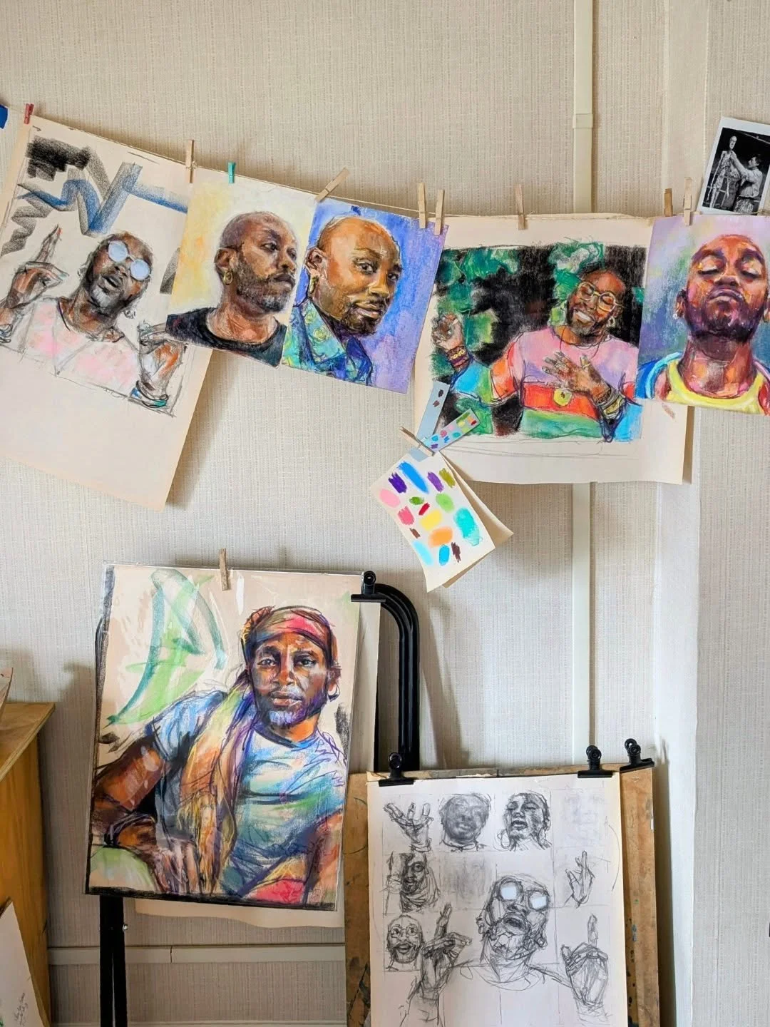 This wall of work in progress is one of my favorite walls but also one of the funniest because that's my friend and we've laughed til we've cried and cried til we've laughed and now they stare at me and tell me *girl you should be at that easel* 

I'