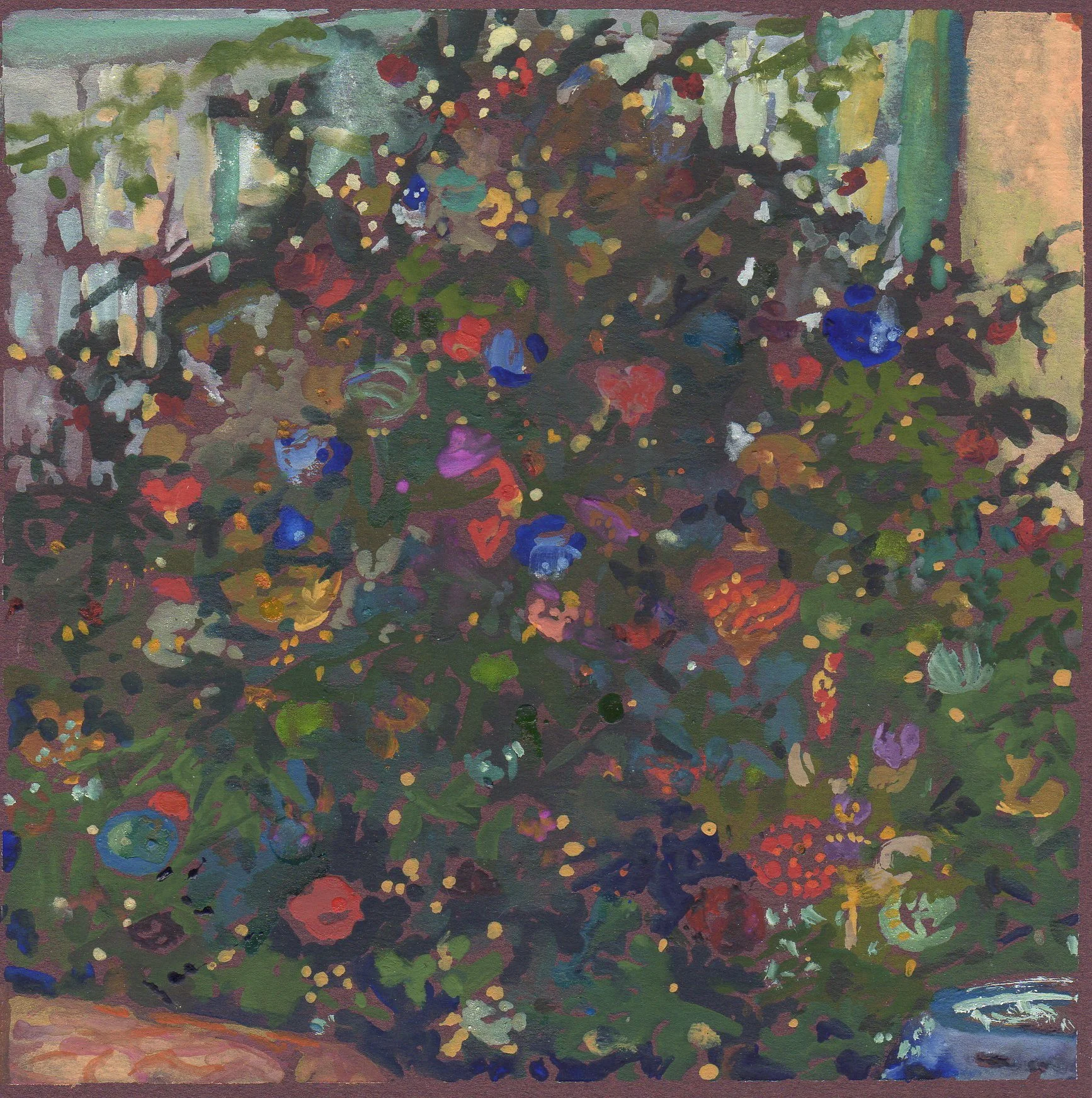 The Tree, gouache 10" x 10" framed, $475