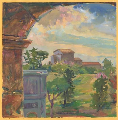 Coliseum View, gouache 10" x 10" unframed, $710
