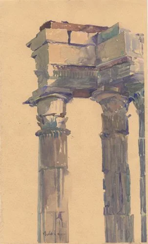 Columns, gouache 9" x 5" unframed $510