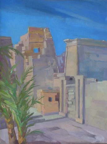 Syrian Gate Habu, oil 13" x 10" framed, $500