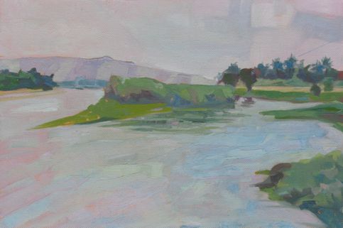 Nile Islands, oil 10" x 13" framed, $500