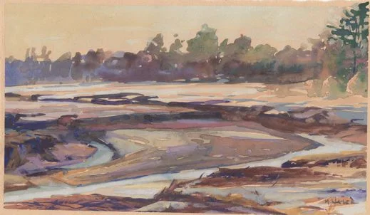 Iceland Marshes, gouache 5" x 9" unframed, $510