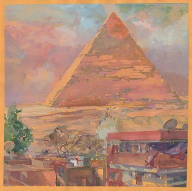 Ancient to Modern, gouache 17" x 17" $750