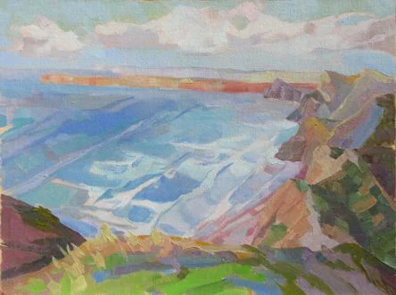 East Atlantic Coastline, oil 10" x 13" framed, $500