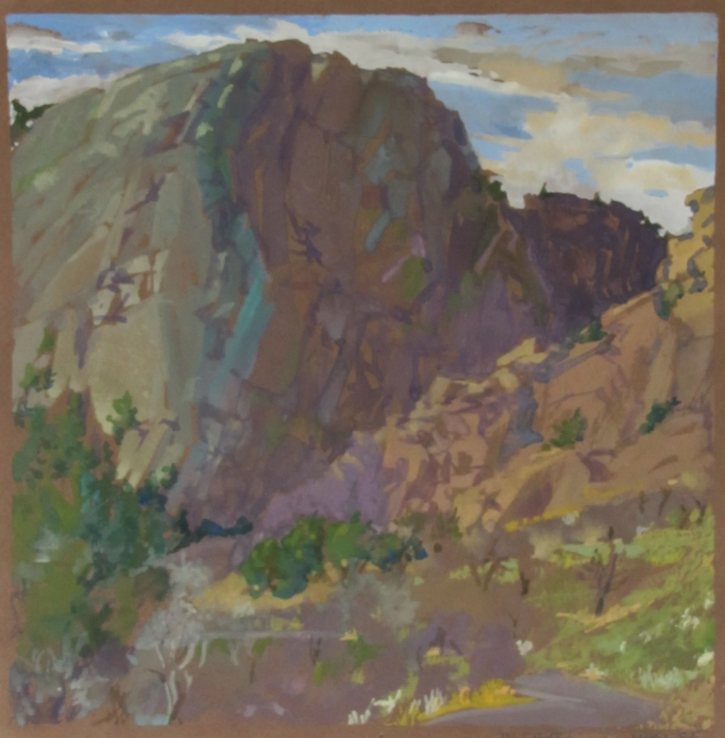 Michael Walek "South of Pocatello to Hot Springs" gouache 17"x17" $750 