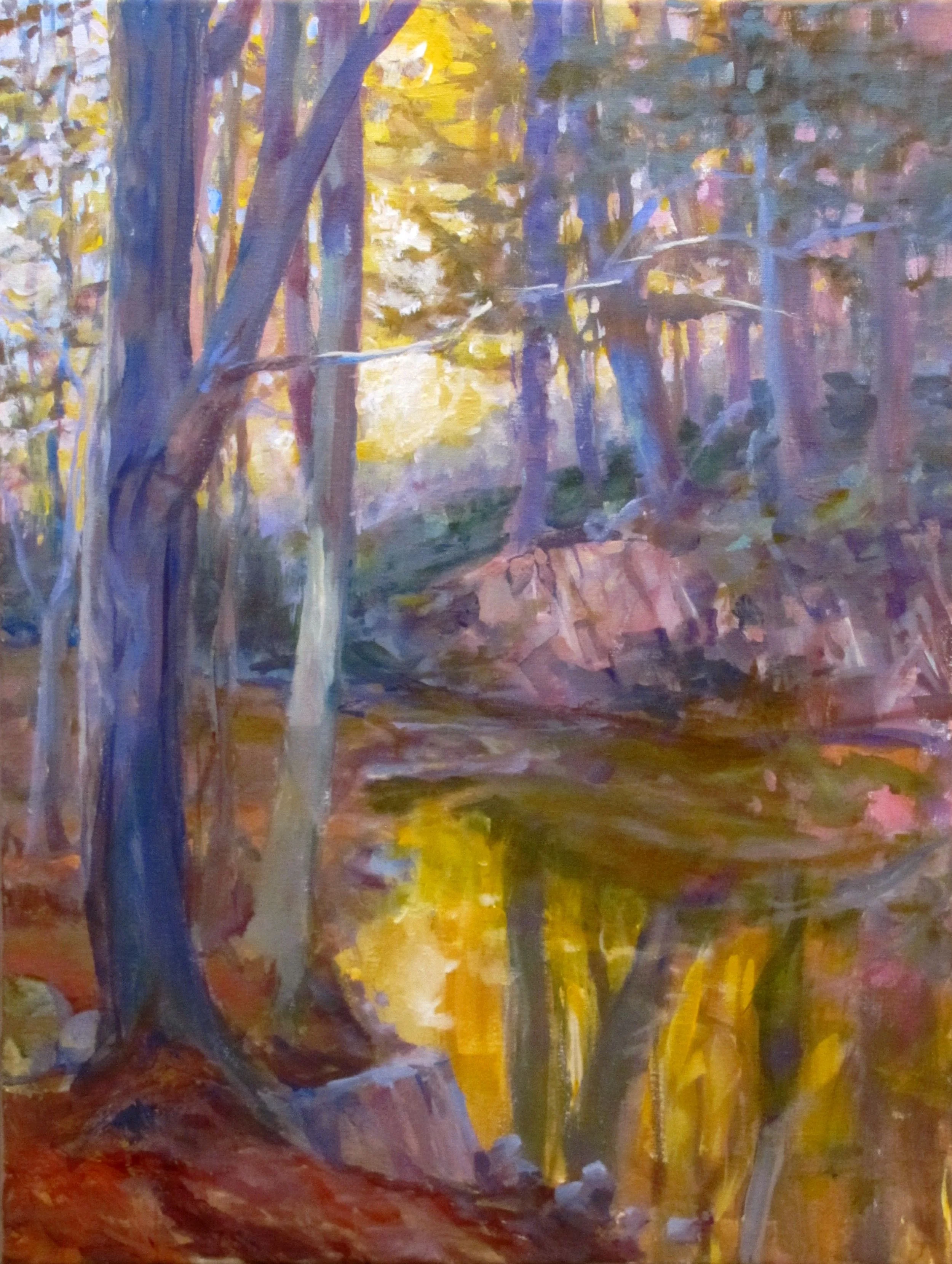 Michael Walek "Sunset Stream" acrylic 29"x22" $1200