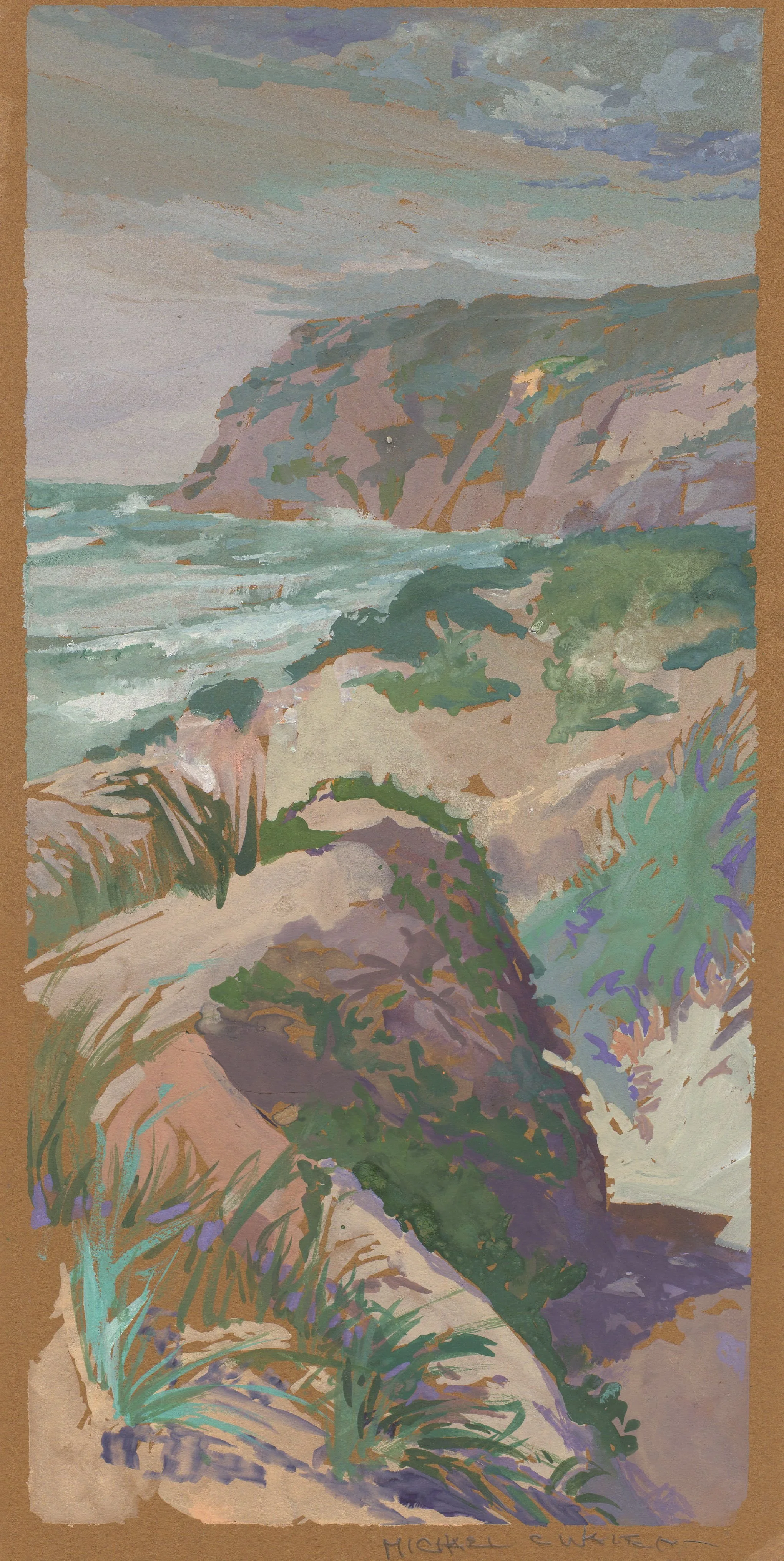 Michael Walek "In the Dunes" gouache 20" x 14" $800