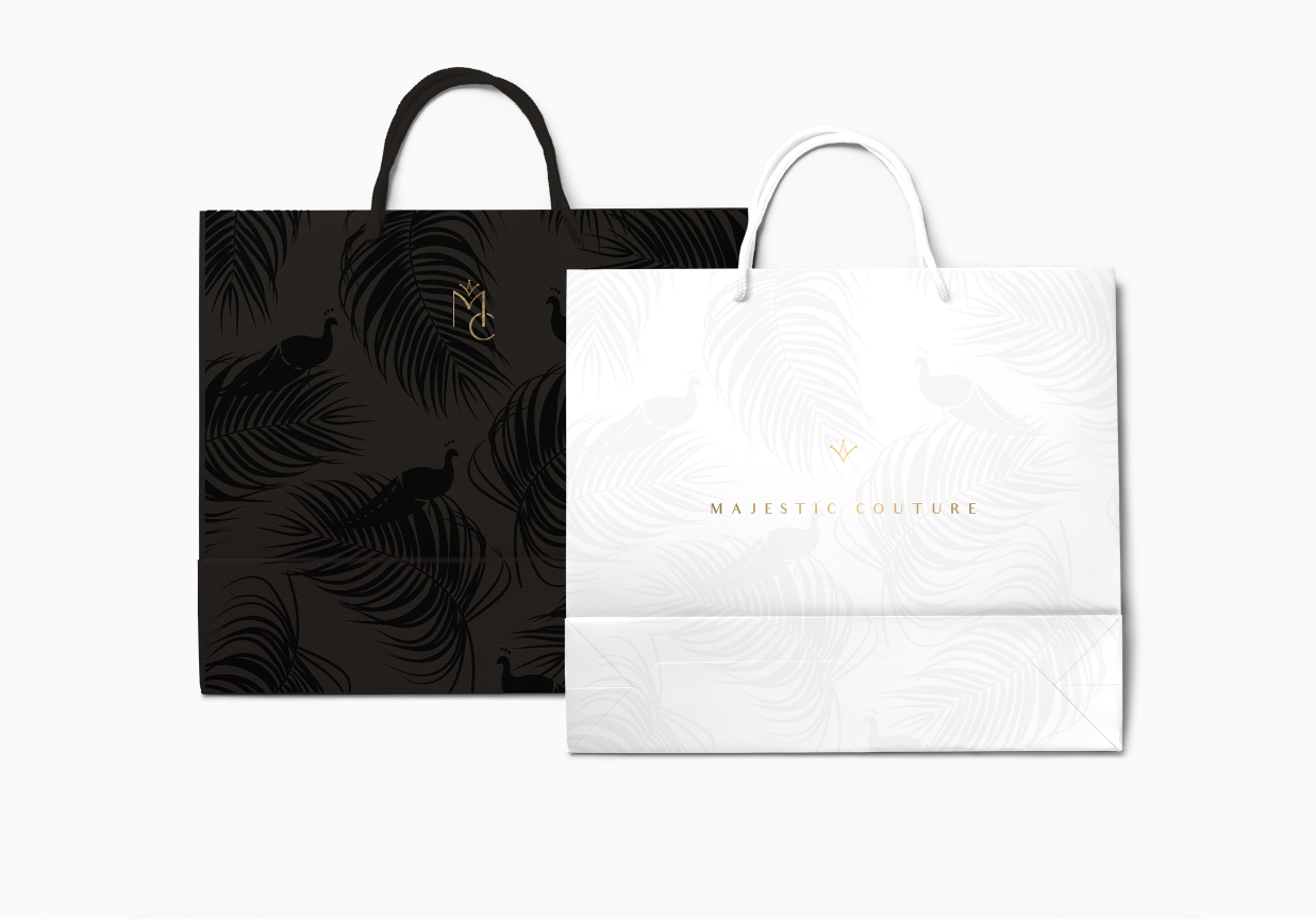 Back and white pattern shopping bags