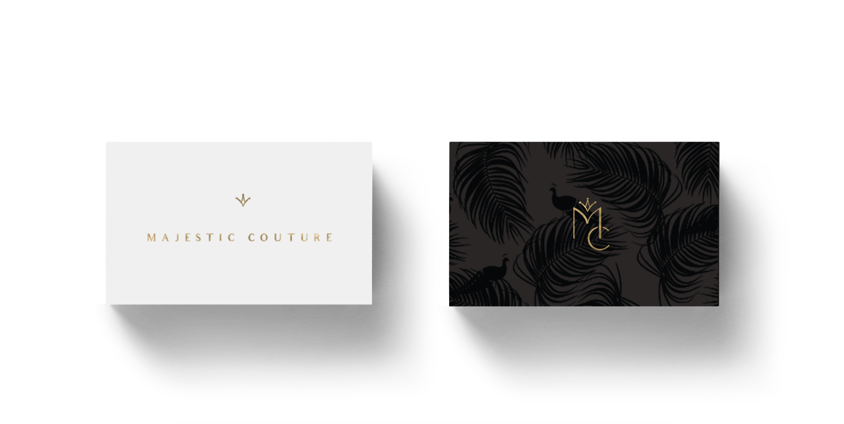 Majestic couture-black and white business cards