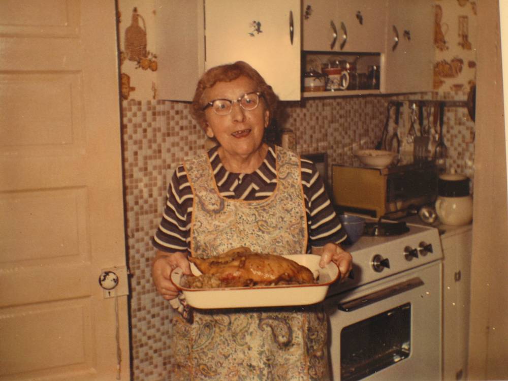 Rose, Wisconsin 1970s. Notice the lack of hot-pads with a dish straight from the oven.