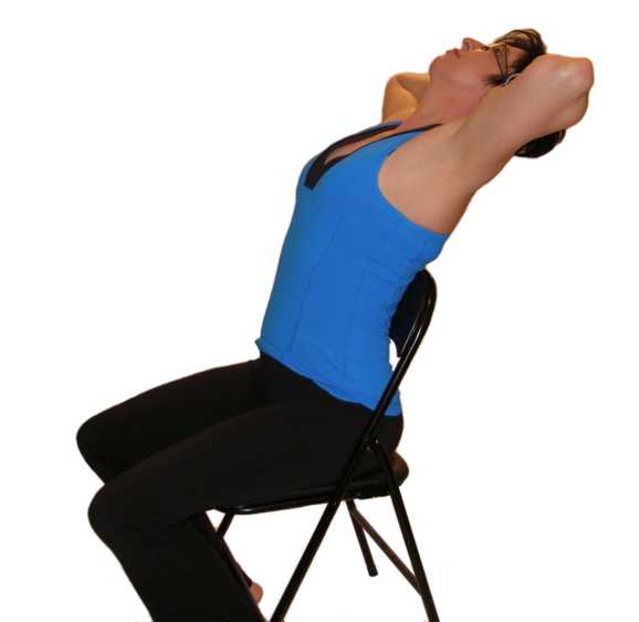 Make sure your chair is not going to roll backward when you perform this exercise. 