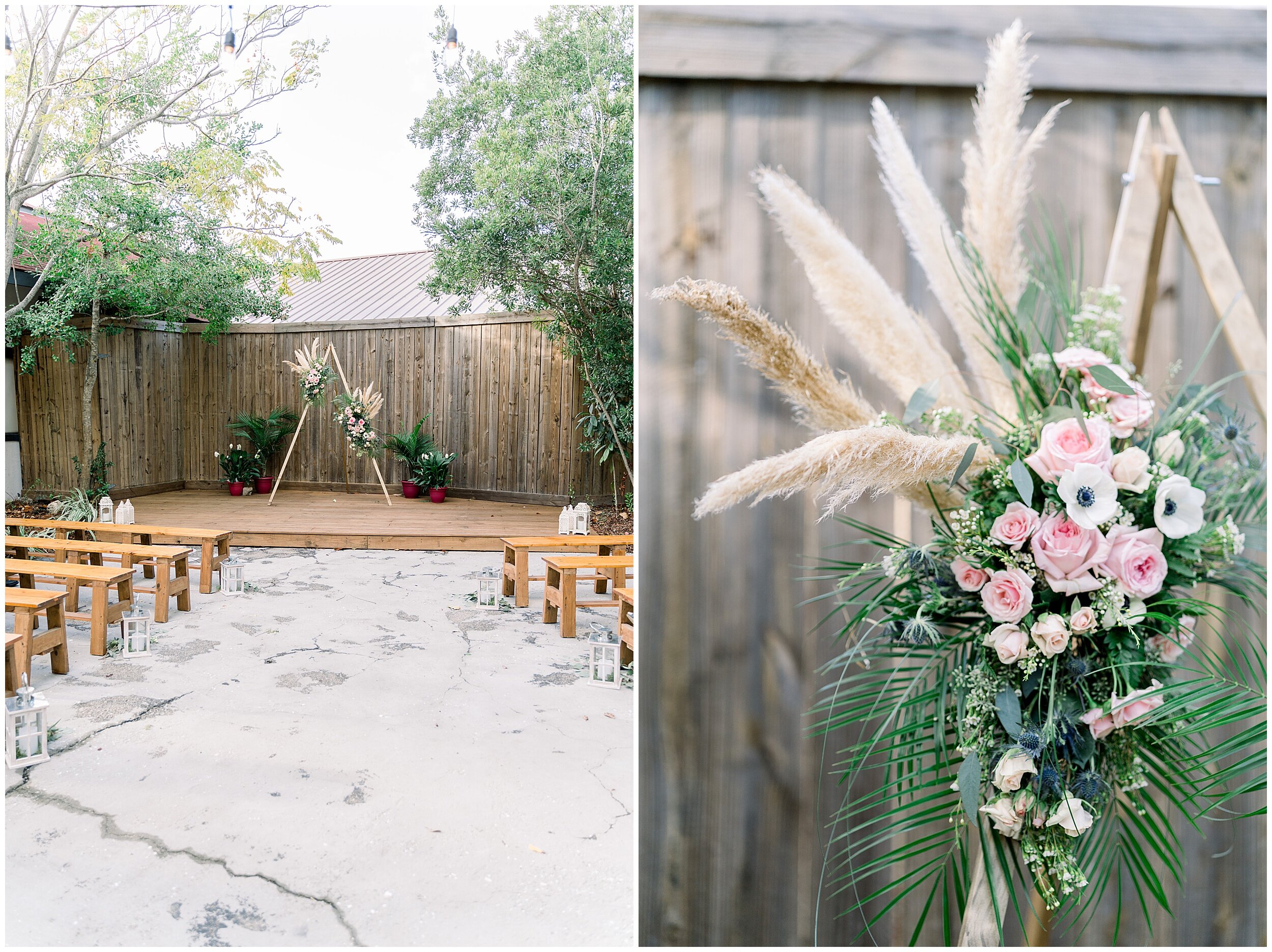 Intimate backyard garden family wedding At carriage house in St. Augustine Florida