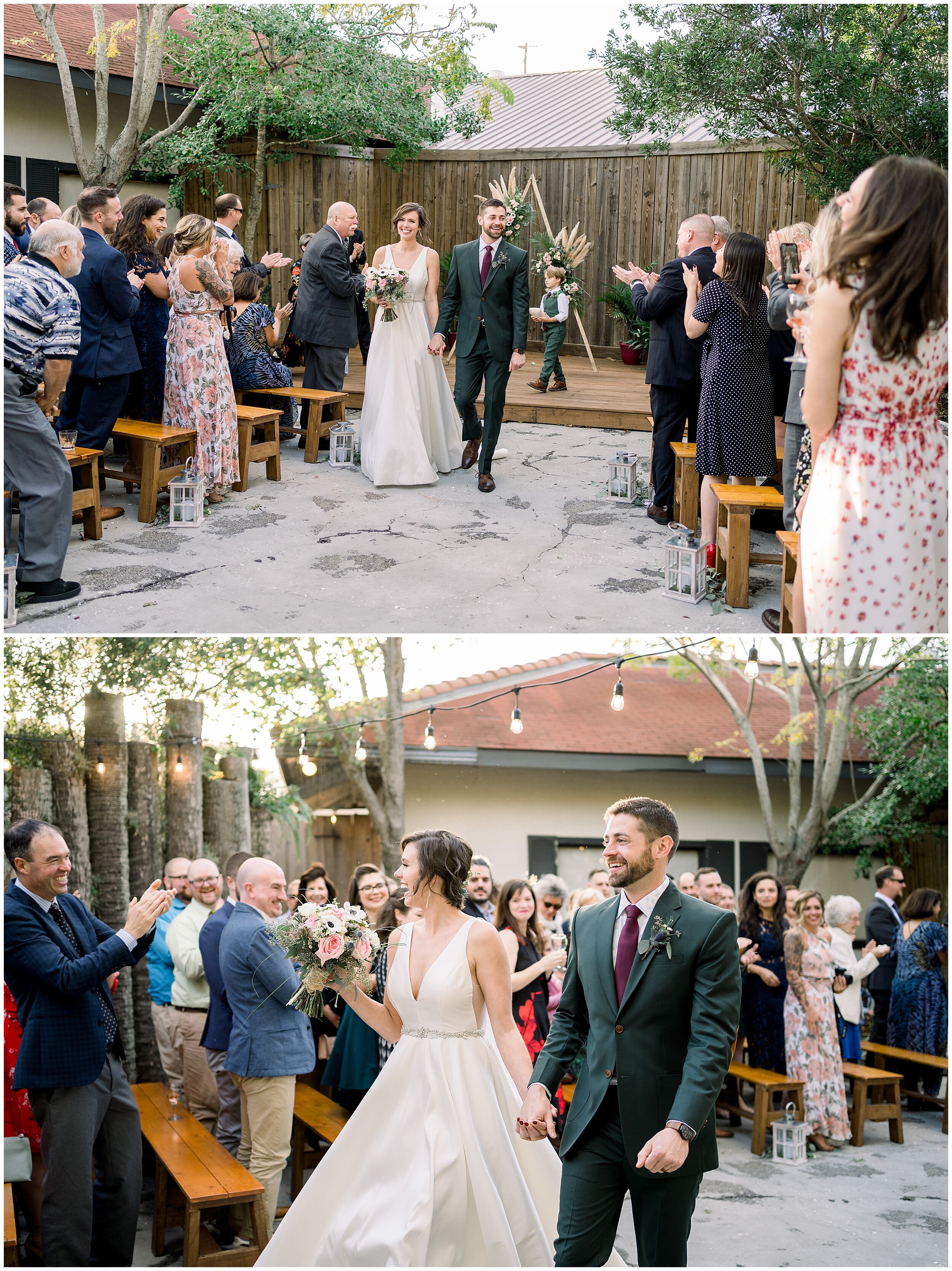 Intimate backyard garden family wedding At carriage house in St. Augustine Florida