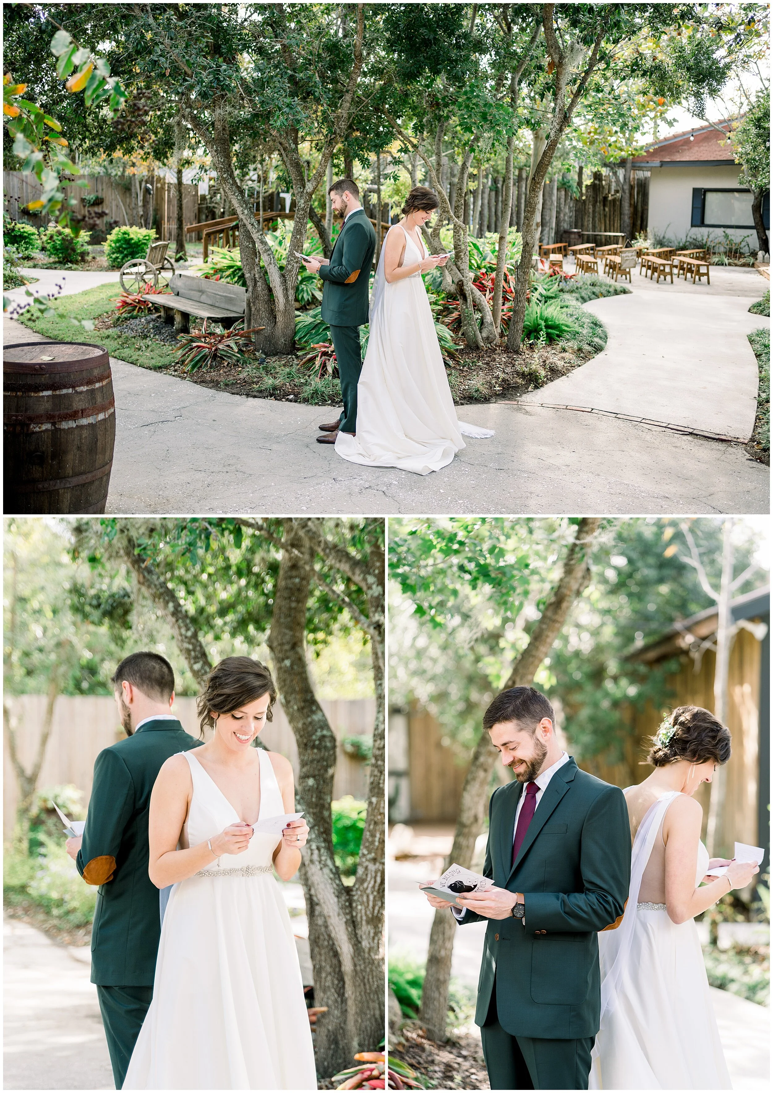 Intimate backyard garden family wedding At carriage house in St. Augustine Florida