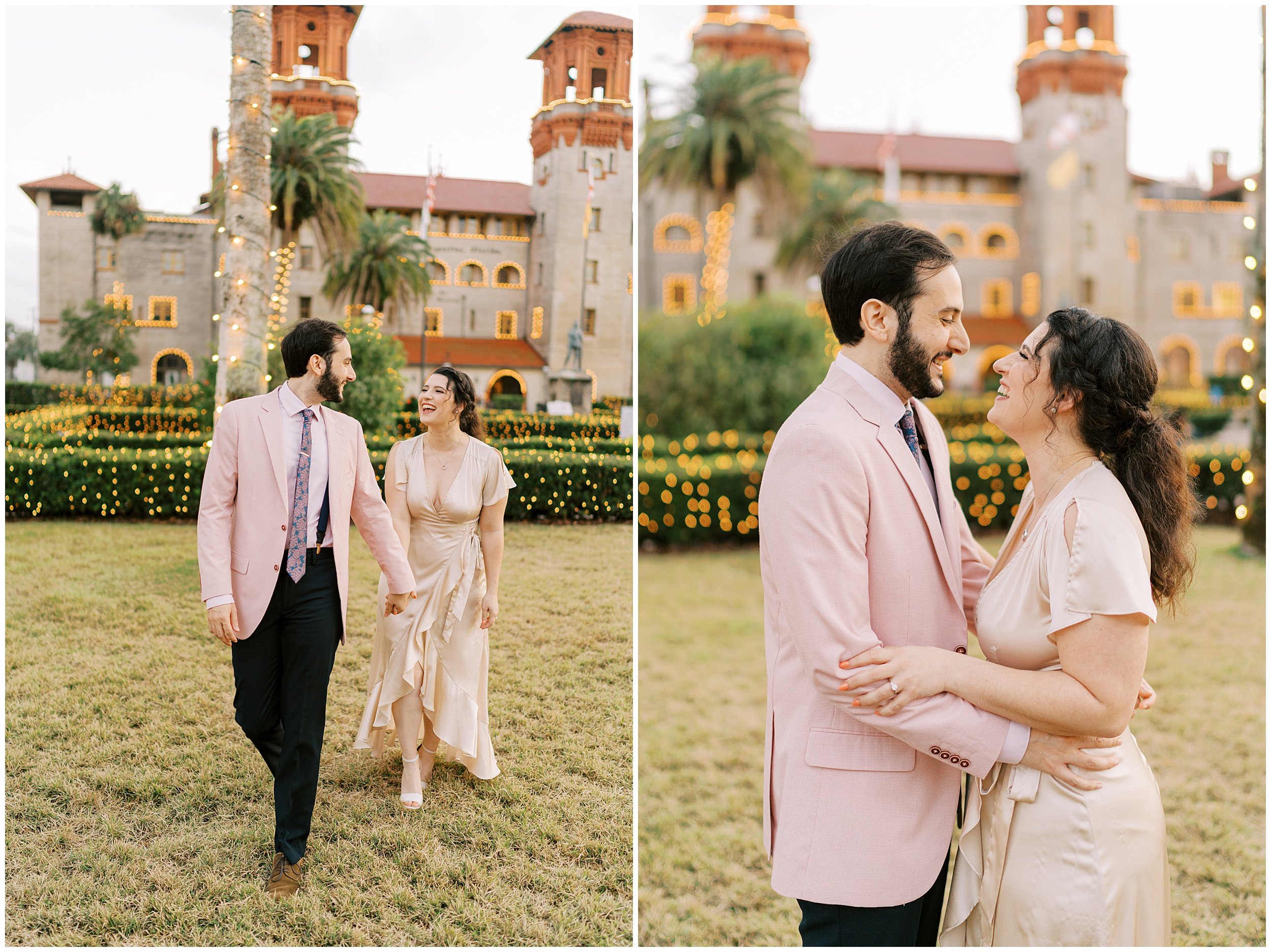 nights of lights st augustine engagement session