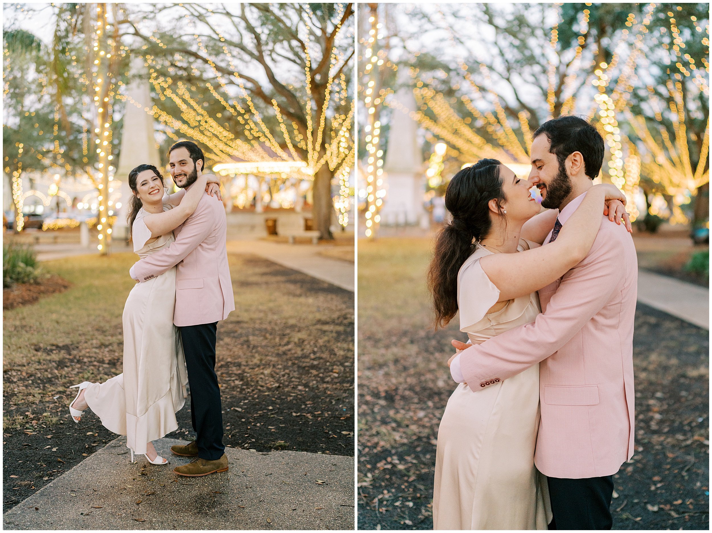 nights of lights st augustine engagement session