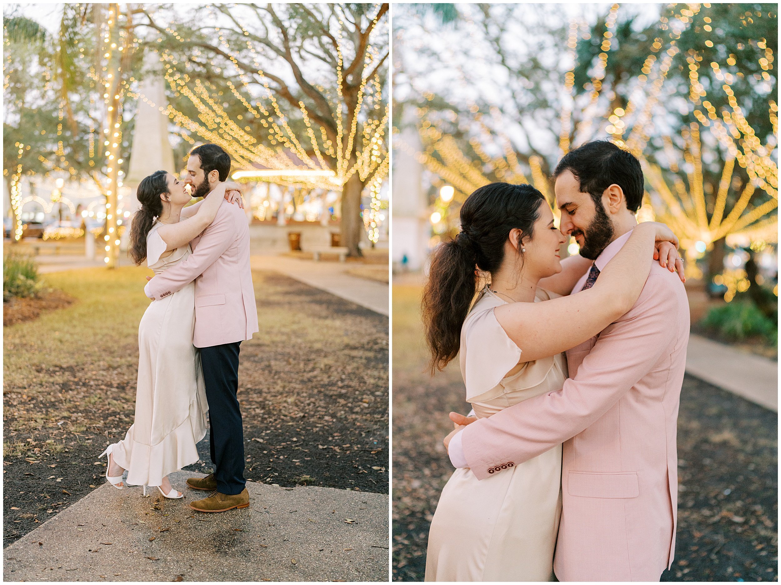 nights of lights st augustine engagement session