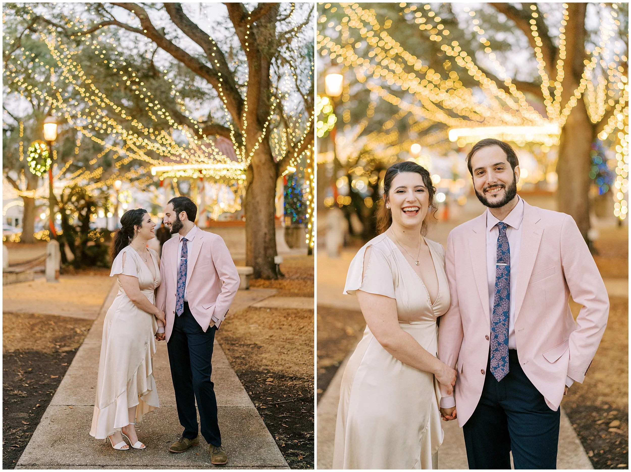 nights of lights st augustine engagement session