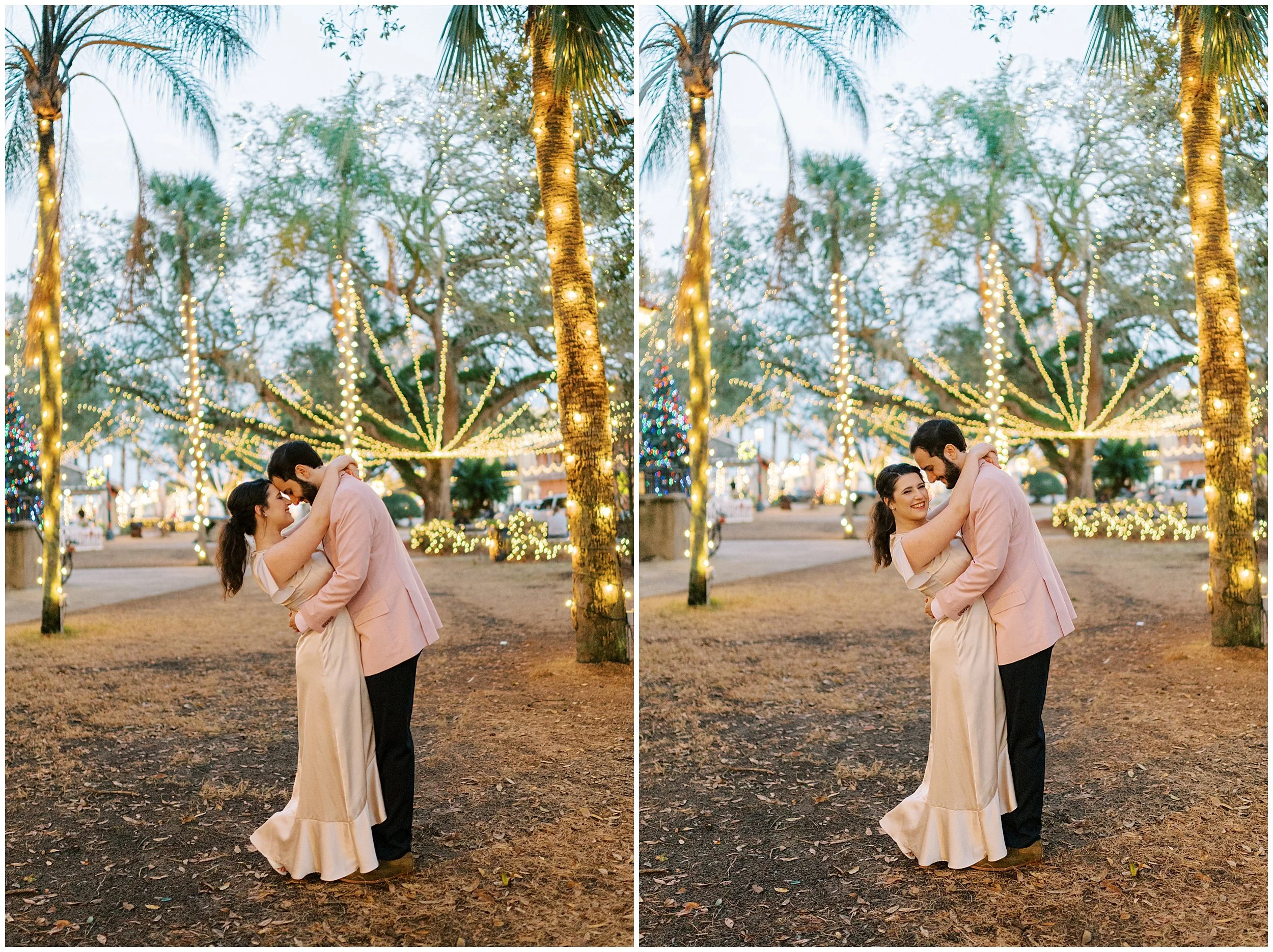 nights of lights st augustine engagement session