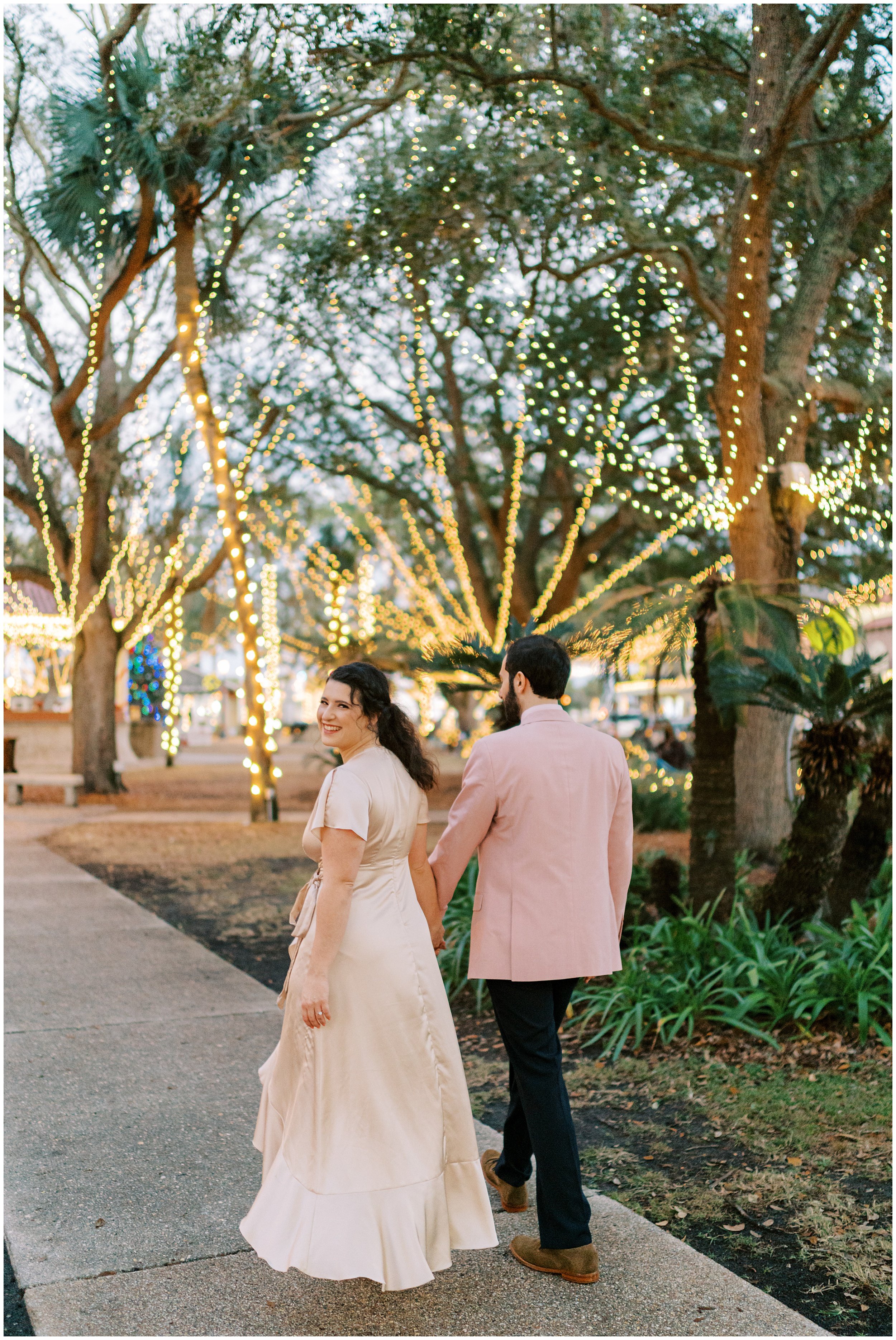 nights of lights st augustine engagement session