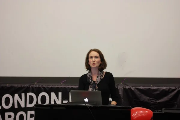 Eleanor Kelly, a convenor of the Media/Communications group updated the crowd on their recent developments
