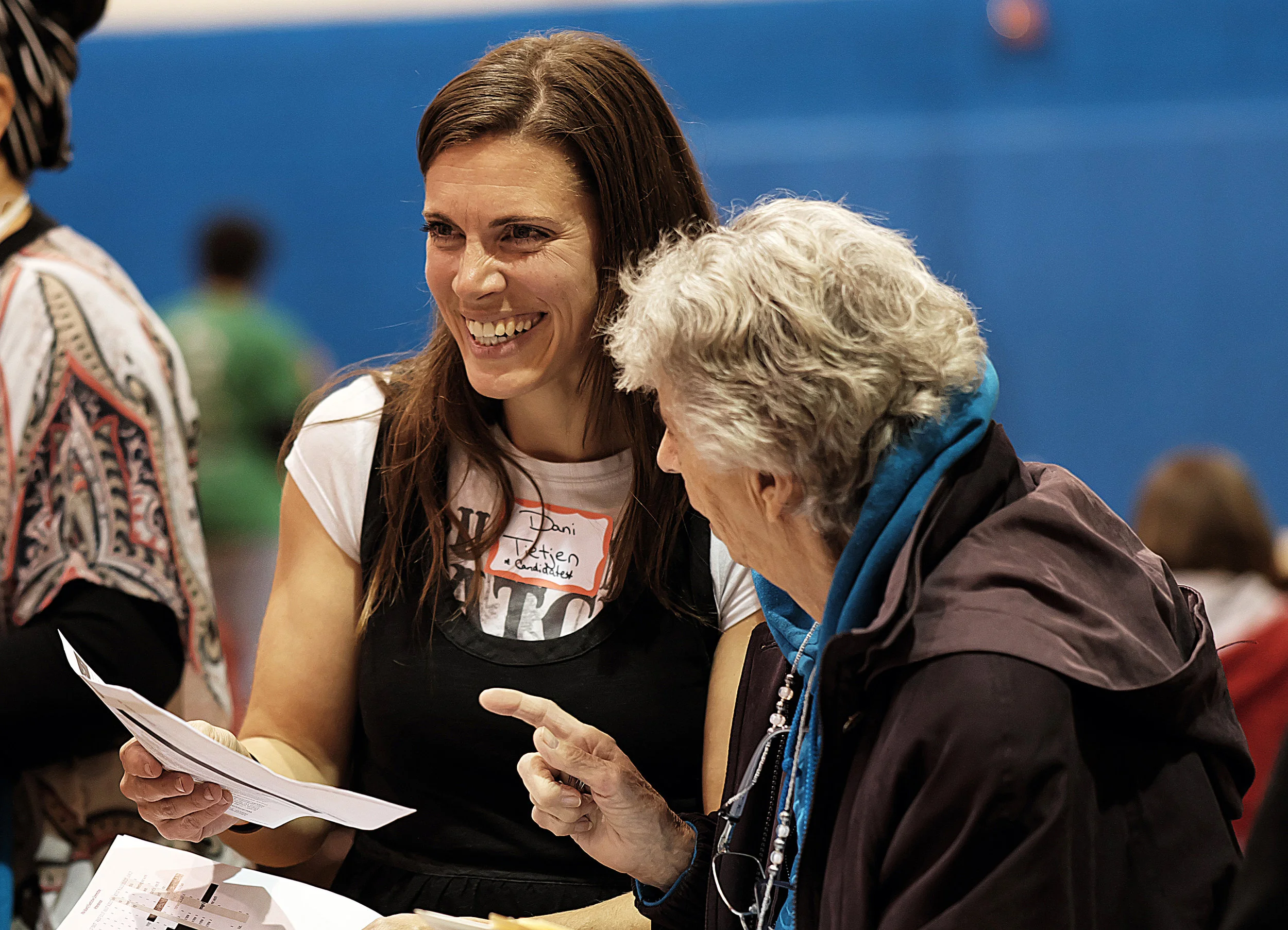 Tietjen was all smiles during the Folwell Neighborhood Association's annual meeting in mid-November. Photo by David Pierini.