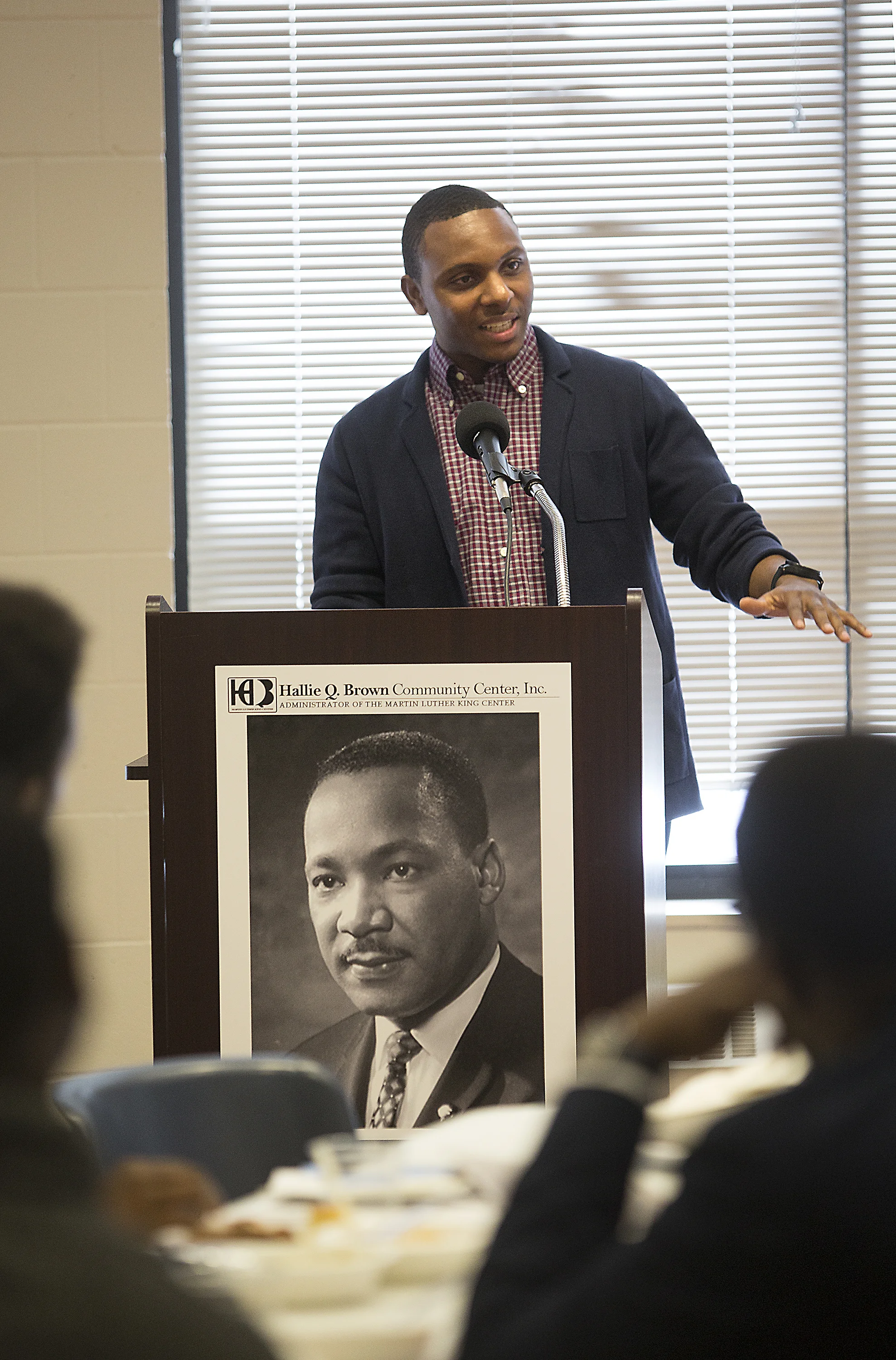Harris speaks at his graduation from the African American Leadership Forum's fellowship program this month. Photo by David Pierini.