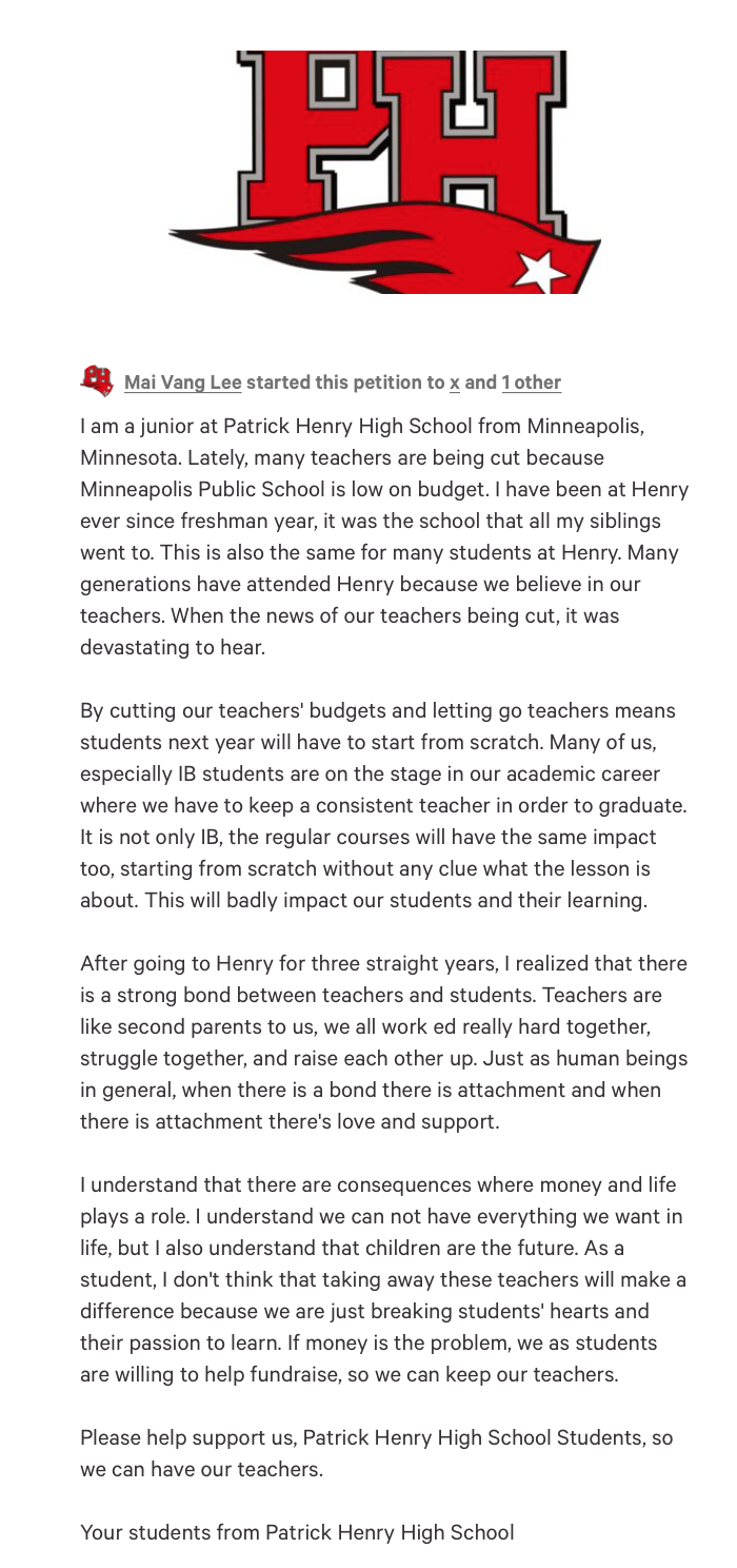 As of Sunday, March 18, over 1000 people had signed a change.org petition to "Keep Our Teachers" created by PHHS students. 