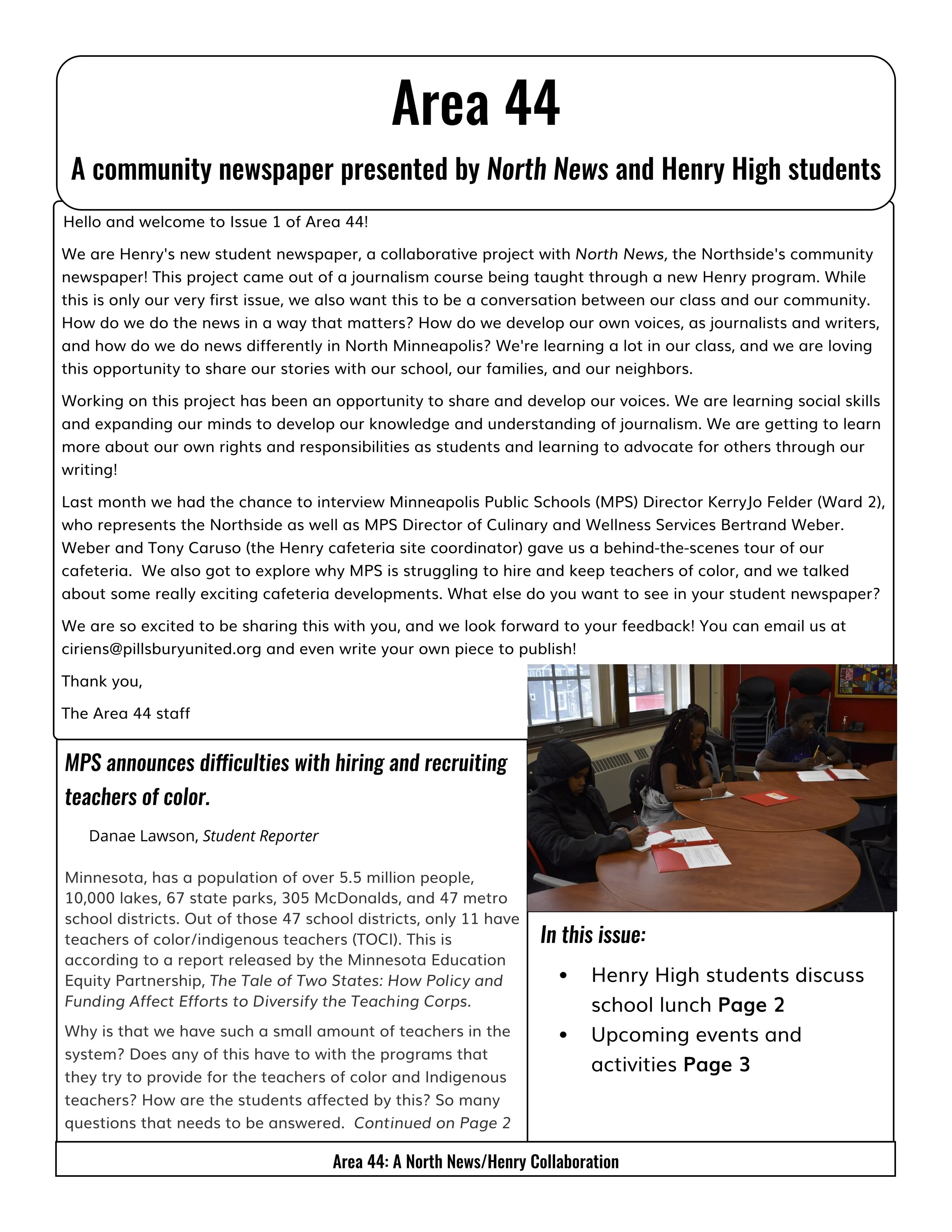 North News presents "Area 44' collaboration with Patrick Henry High School