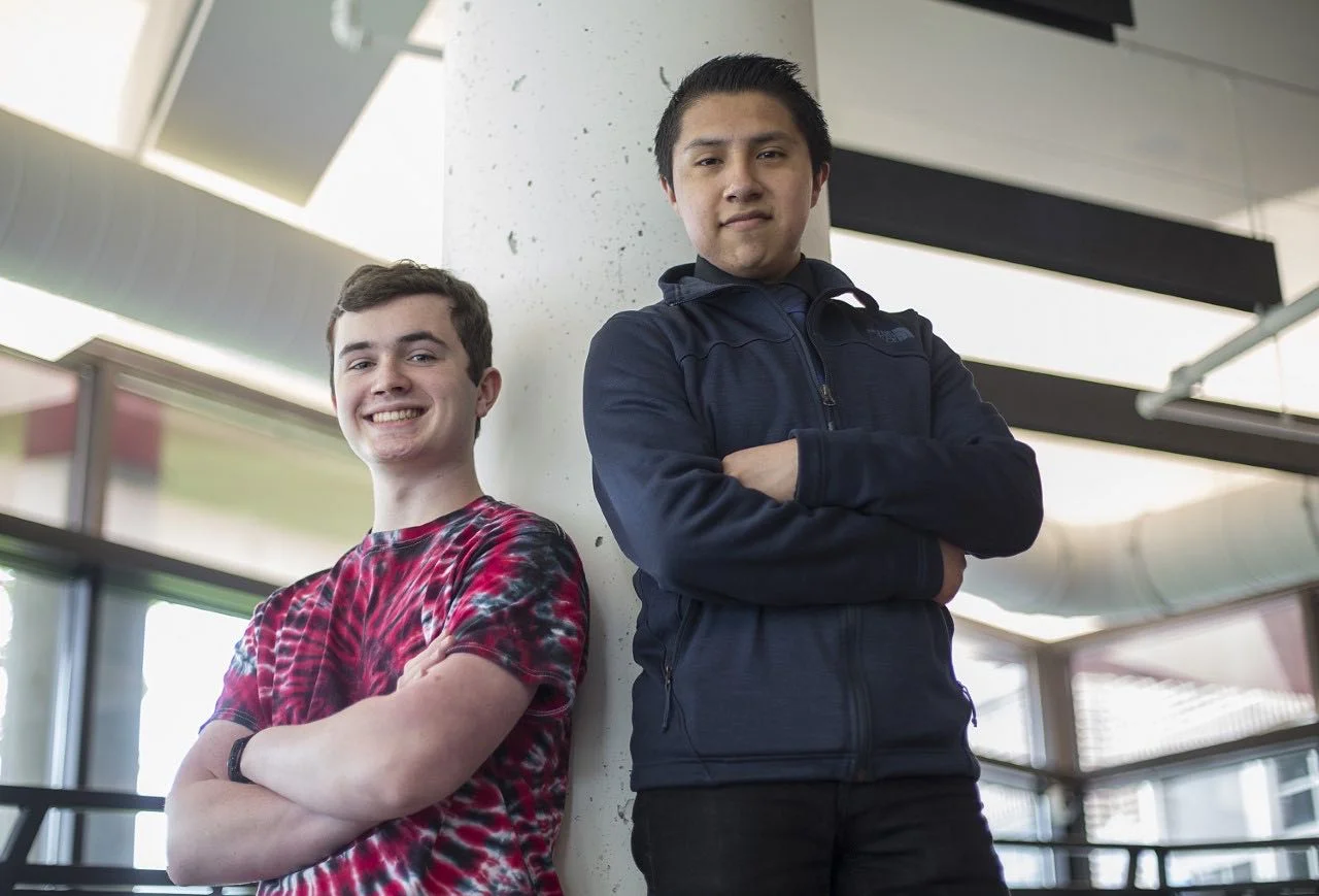 Jamin Eisenberg (left) and Miguel Jimenez Rodriguez (right) are Patrick Henry High School and North High School’s 2019 valedictorians. Photo by David Pierini