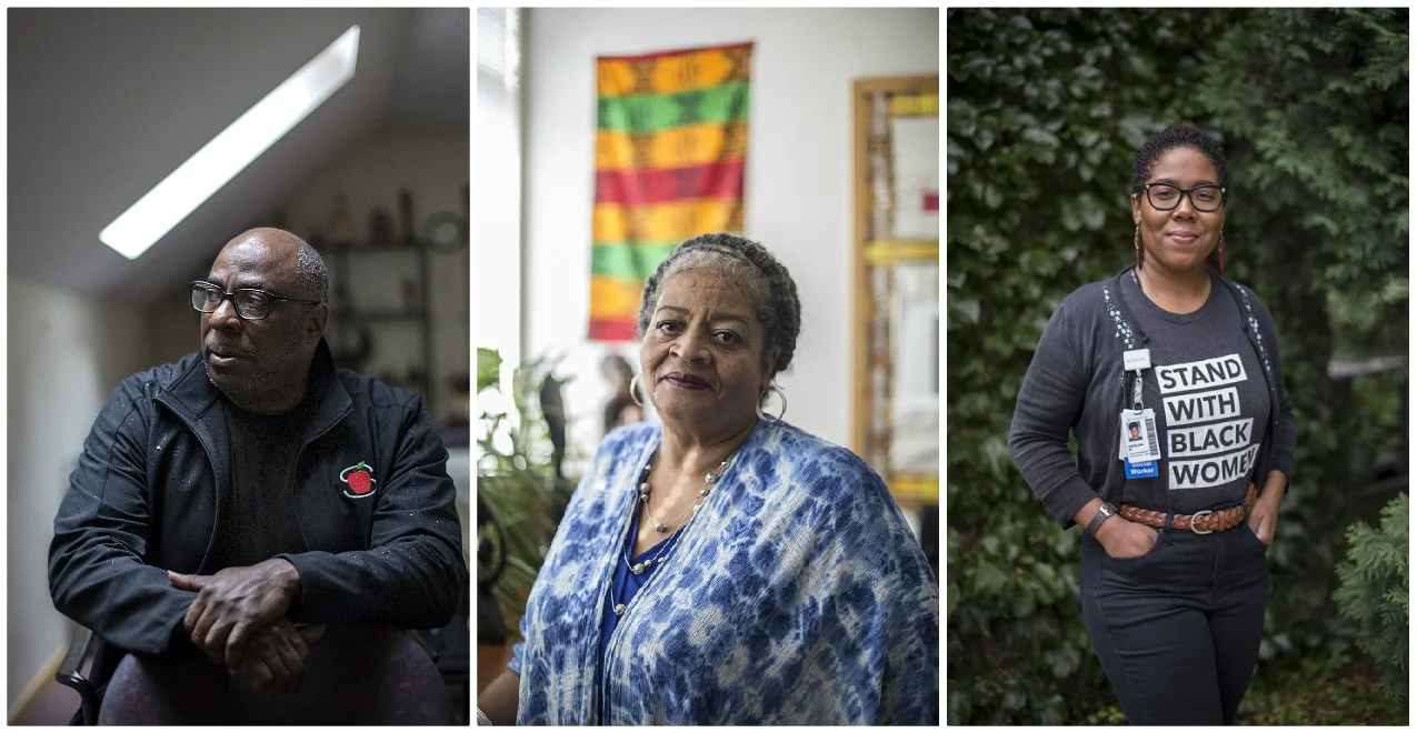 From left to right: James Page Jr., Dorothy Jones, and Angelina McDowell have histories of addiction. Today they serve others in the throes of chemical dependency. Photos by David Pierini