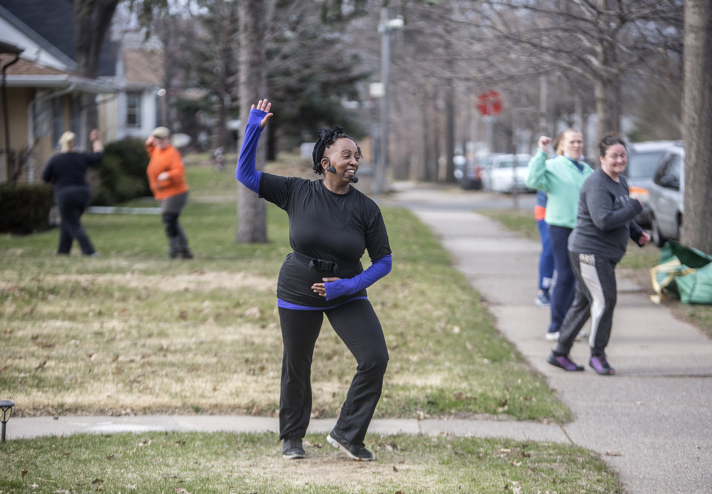 Oliver Ave. block maintains social distance to a Zumba beat