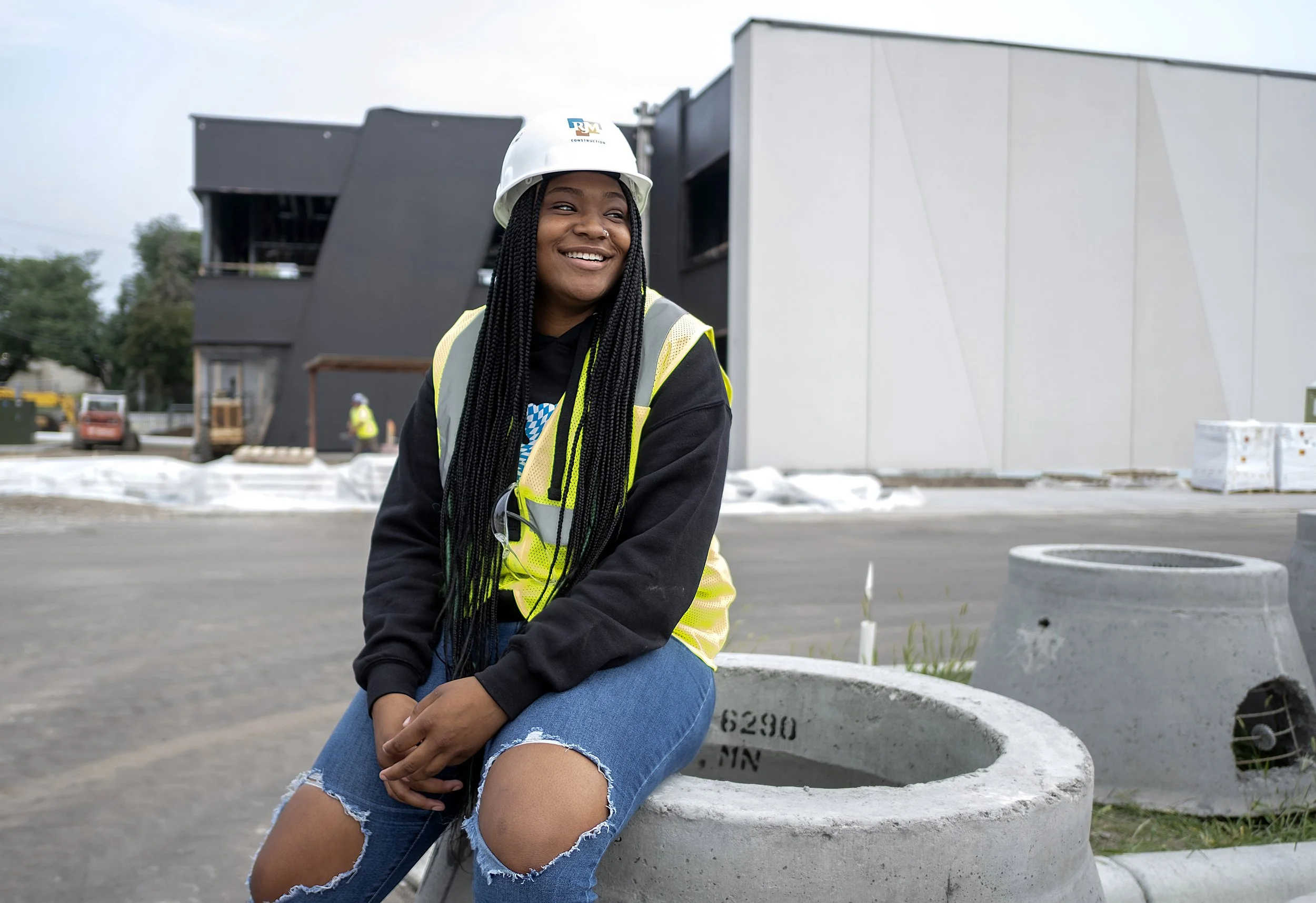 As V3 constructs a sport center, it introduces youth to the building trades