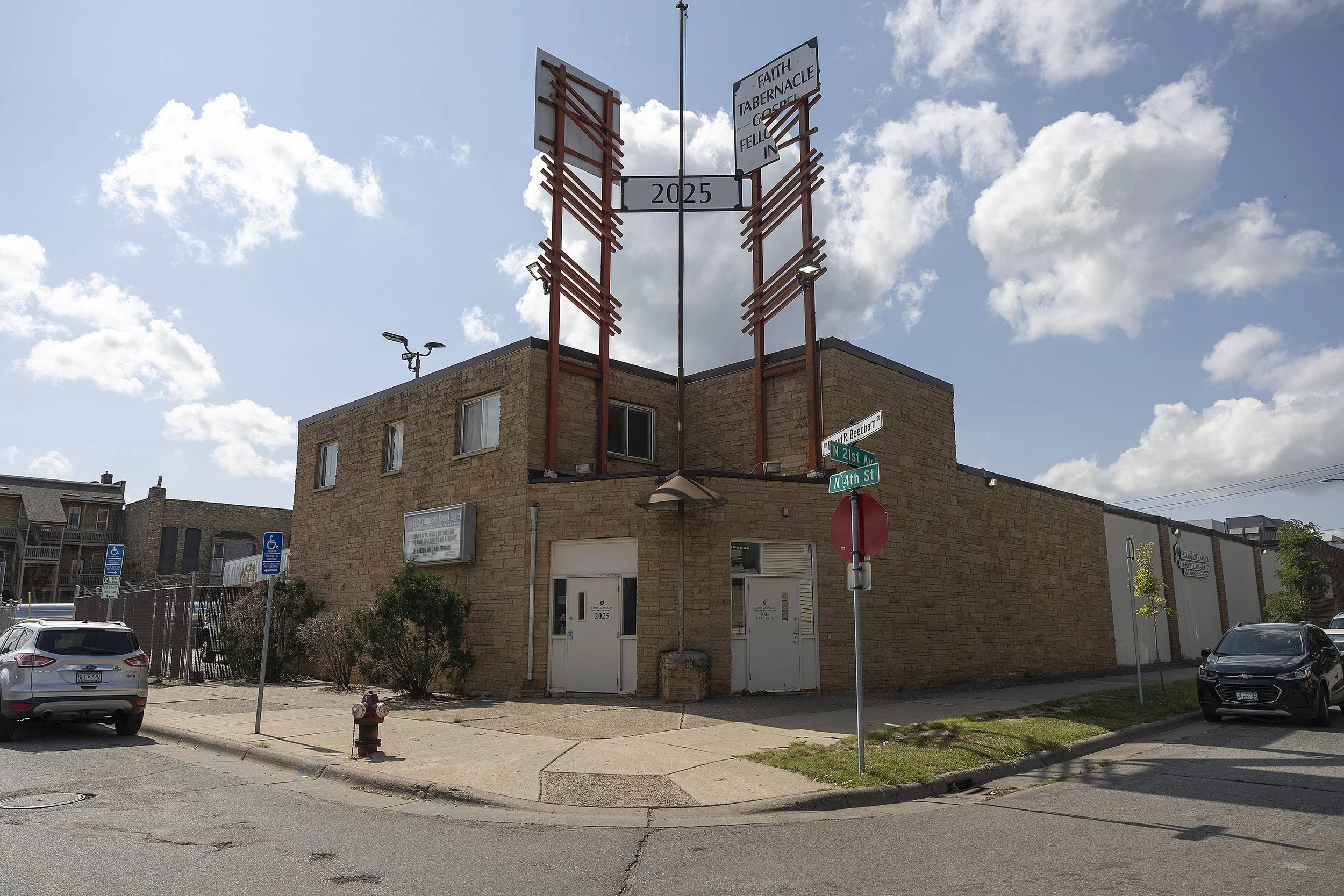 A church ponders its ability to serve if light rail runs in front of it