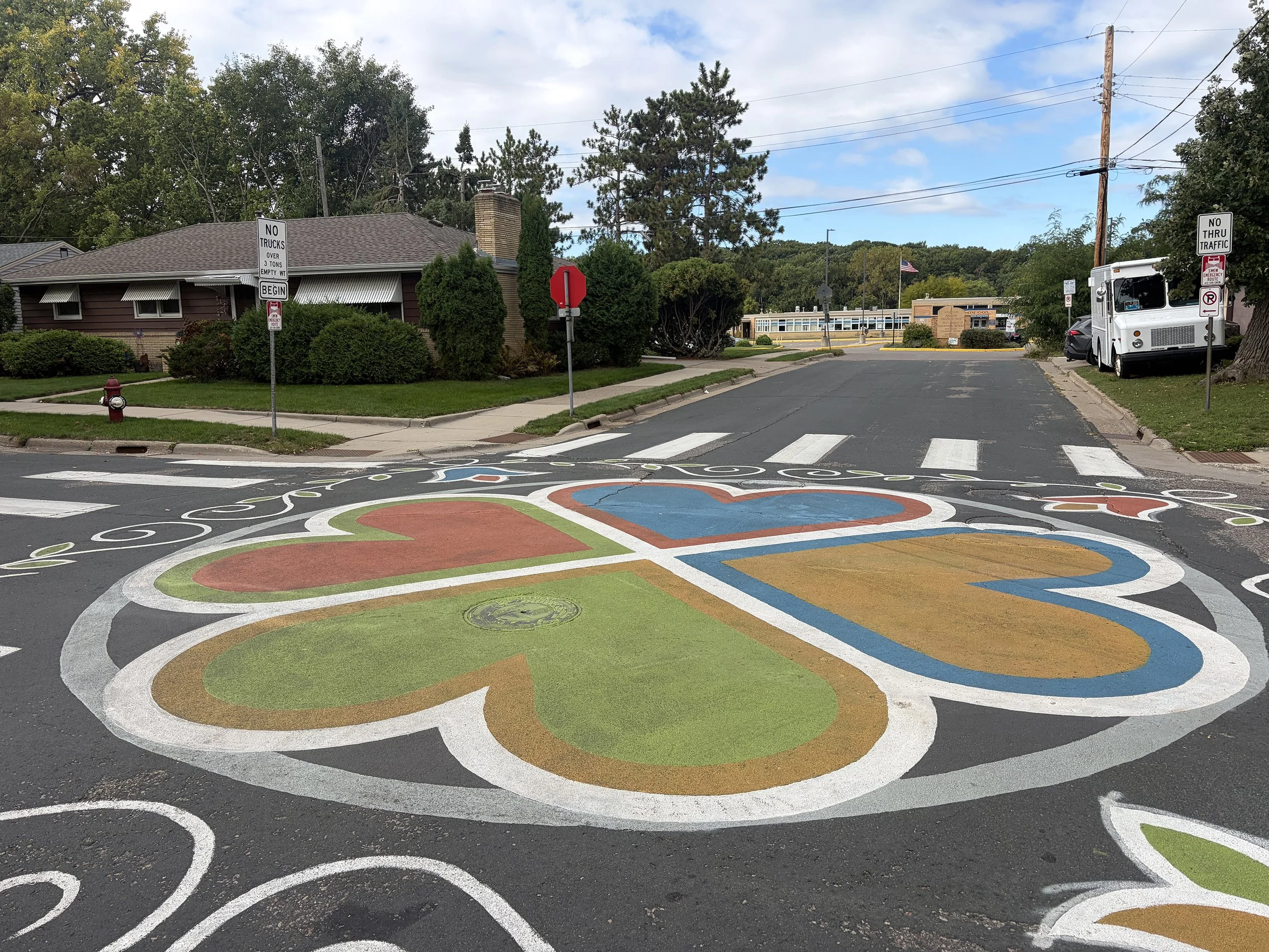 Painting the pavement in Bryn Mawr 