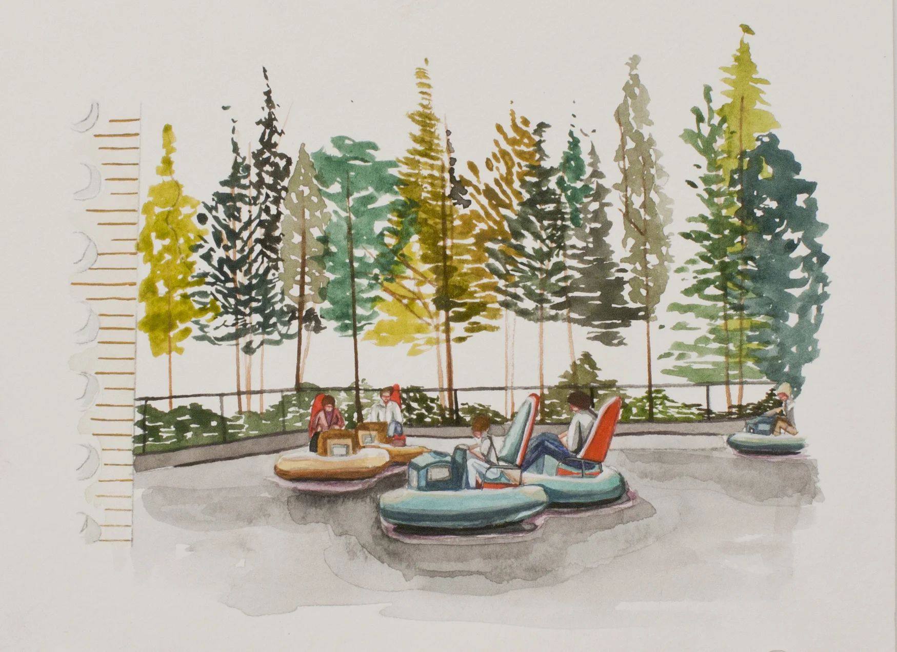 June, 1966. watercolor on paper 5" x 7" 2015