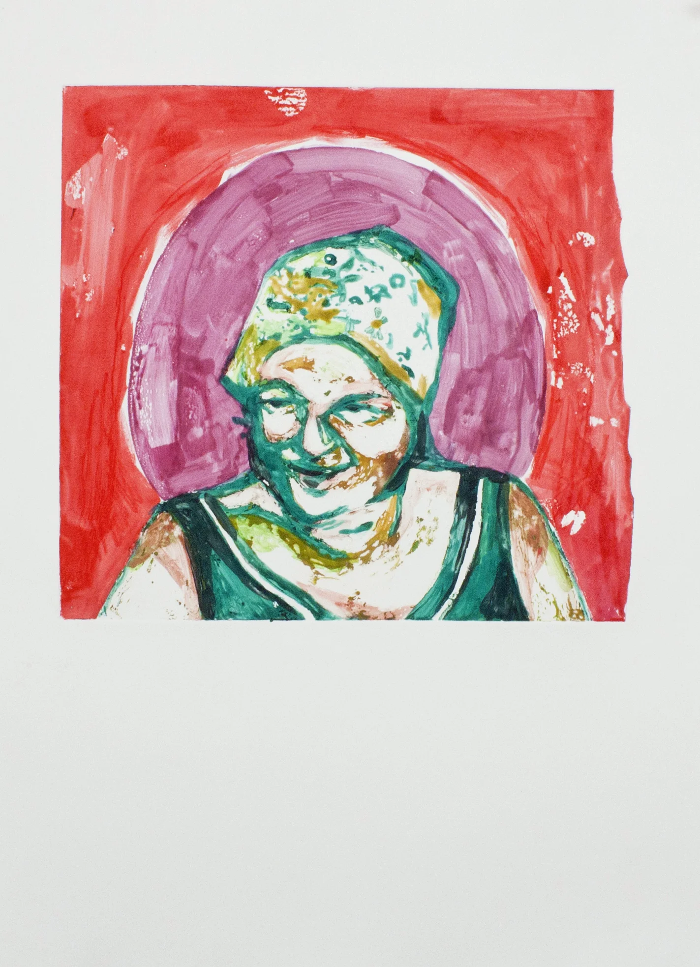 February, 2015. Monoprint, watercolor on paper 14" x 20" 2015