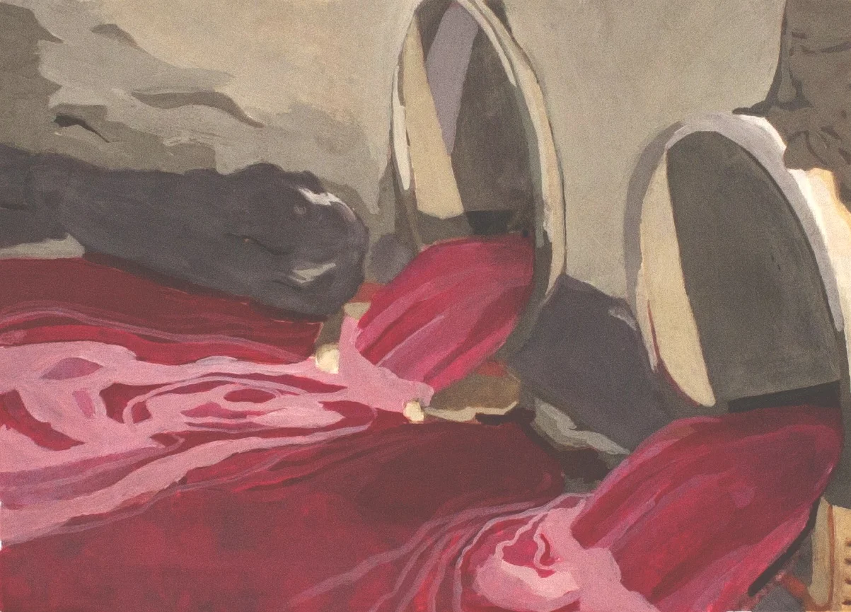 Spew oil on wood 5" x 8" 2014