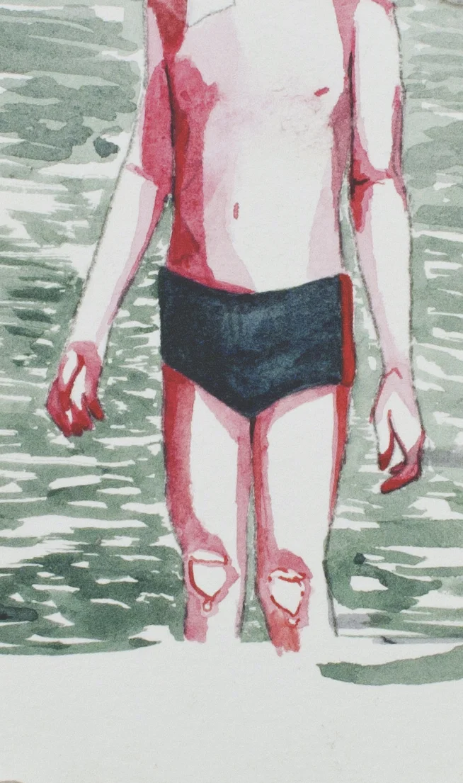 July, 1966. watercolor on paper 5" x 7" 2015